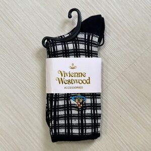 NWT Vivienne Westwood Black and White Plaid Socks